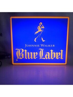 Johnnie Walker Blue Label LED Light Box – Vintage Style Bar Sign